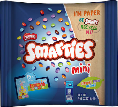 Smarties Smarties Mini Σοκολατάκια Γάλακτος 216gr