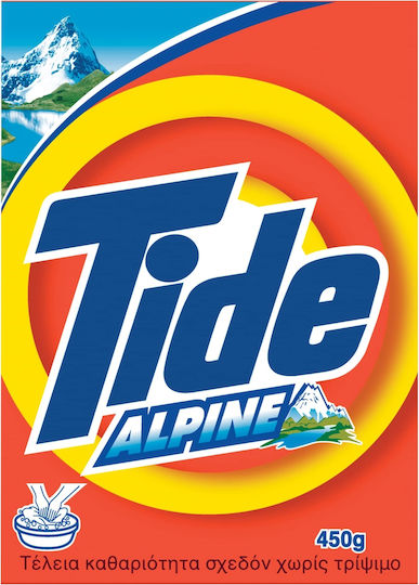 Tide Απορρυπαντικό Ρούχων σε Σκόνη για Πλύσιμο στο Χέρι με Άρωμα Alpine 0.45kg (3 Μεζούρες)
