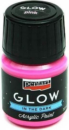 Pentart Glow In the Dark Acrylic Paint Set in Rosa color Dunkelrosa 30ml 1Stück