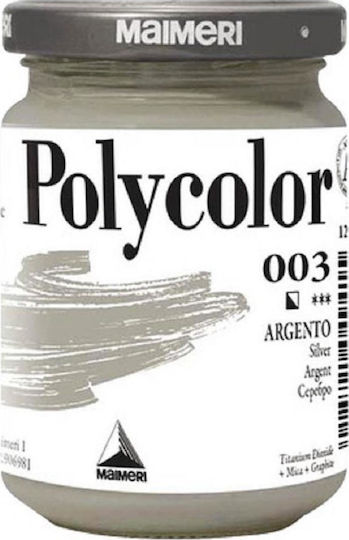Maimeri Polycolor Ακρυλικό Χρώμα Ζωγραφικής Ασημί 140ml
