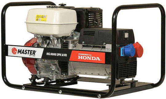 Master RG 8000 3PH AVR Generators Benzin mit Kickstart und maximaler Leistung 8.2kVA mit Robin EX40-Motor