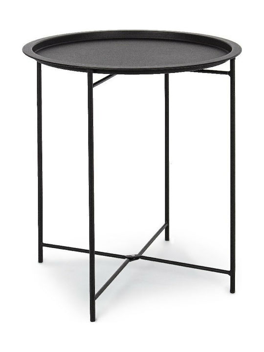 Tisch für kleine Außenbereiche Stabil Coffee Table Removable Disk Schwarz 46x46x52cm