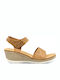 PAPISTAS WOMEN'S PLATFORMS ANATOMIC CASUAL WITH CAMEL LEATHER SYNTHETIC