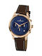 Jacques Lemans Retro Classic Watch Battery with Brown Leather Strap