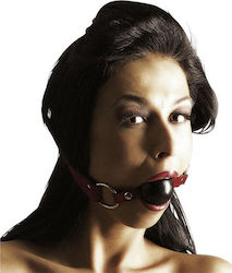 Zado Leather Strap Black Ball Gag Cagulă în Culoare Negru