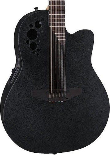 Ovation Semi-Acoustic Guitar Elite TX 12-string Cutaway Black