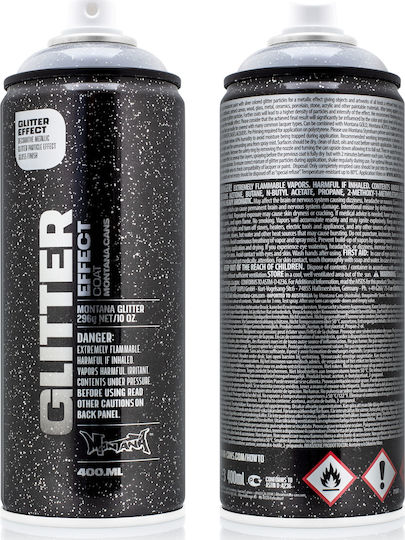 Montana Cans Σπρέι Βαφής με Glitter Εφέ Silver 400ml 6τμχ