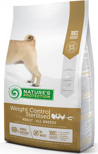 Nature's Protection Weight Control Sterilised Adult 12kg Ξηρά Τροφή χωρίς Σιτηρά για Ενήλικους Στειρωμένους Σκύλους με Πουλερικά και Ρύζι