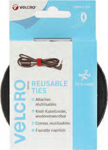 Velcro Black Αυτοκόλλητη Ταινία Χριτς Χρατς Μαύρη 5mx10mm