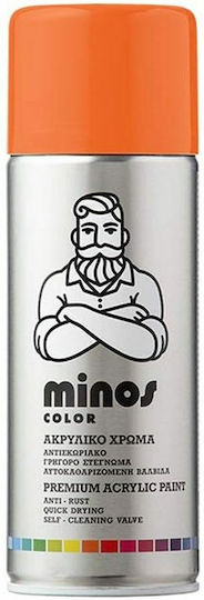 Minos Spray Spray Paint Acrylic with Shiny Effect Pure Orange RAL 2004 400ml