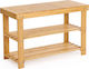 Bamboo Shoe Organizer with 2 Shelves 70x28x45cm