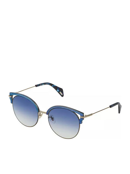 Police Women's Sunglasses with Blue Metal Frame SPL739 8FFB