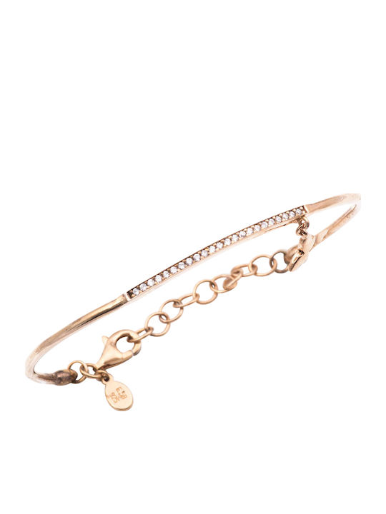 Silver bracelet-cuff in pink gold.