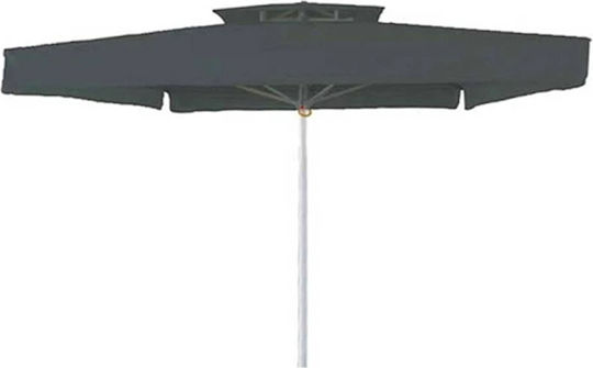 Professioneller Quadratischer Aluminium Garten- und Terrassen-Sonnenschirm Grau 3x3xHöhe 3,5 m