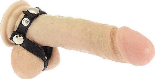 Rimba Bondage Play Penis Strap Adjustable Cock Ring Schwanz & Hoden Leder Schwarz