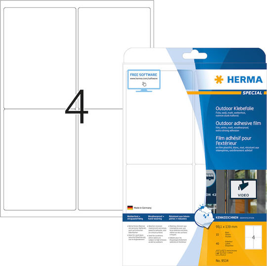 Herma 40 Etichete autoadezive A4 Dreptunghiulare 99.1x139mm