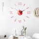 AY2002-4 3D Wall Clock Sticker Plastic Red Micro