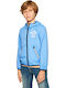 Alder Kinder Sport Jacke Kurz Winddicht mit Kapuze Blau