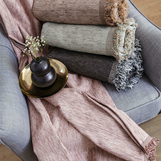 Borea 4 Season Armchair Throw Chenille 150x180cm Pink