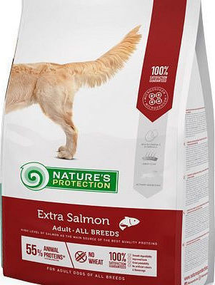 Nature's Protection Extra Salmon 12kg Dry Food Grain-Free for Adult Dogs with Rice and Salmon