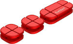 Earldom EH-31 Cable Clips 3pcs Red