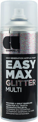 Cosmos Lac Σπρέι Βαφής Easy Max Ακρυλικό με Glitter Εφέ Multi 400ml
