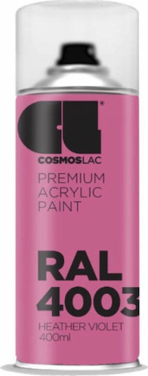Cosmos Lac Σπρέι Βαφής Premium Acrylic με Μεταλλικό Εφέ Heather Violet RAL 4003 400ml