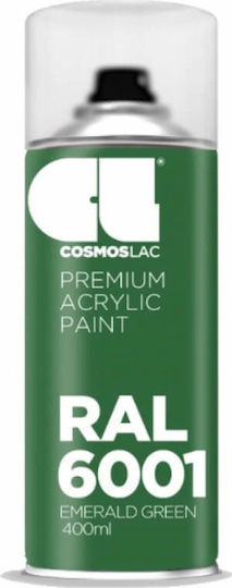 Cosmos Lac Σπρέι Βαφής Premium Acrylic με Μεταλλικό Εφέ Emerald Green RAL 6001 400ml