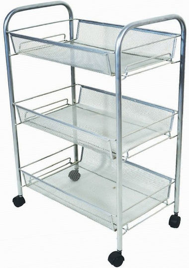 Sidirela Lebensmittelregal Metallisch 3 Ebenen Silber