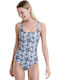 One-Piece Swimsuit Floral Black