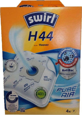 Swirl H44 Vacuum Cleaner Bags 4pcs Compatible with Hoover Vacuum Cleaners