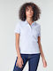 Lacoste Women's Polo Blouse Short Sleeve Light Blue PF5462-J2G