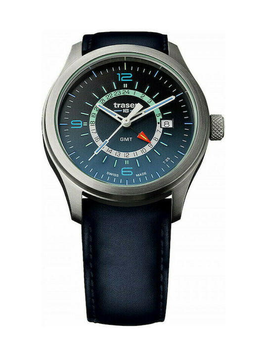 Traser P59 Aurora GMT Watch Battery with Blue Leather Strap