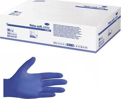 Hartmann Peha-Soft Fino Γάντια Νιτριλίου Χωρίς Πούδρα σε Μπλε Χρώμα 150τμχ