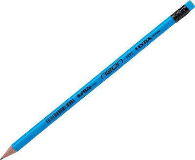 Lyra Neon Pencil HB with Eraser Blue