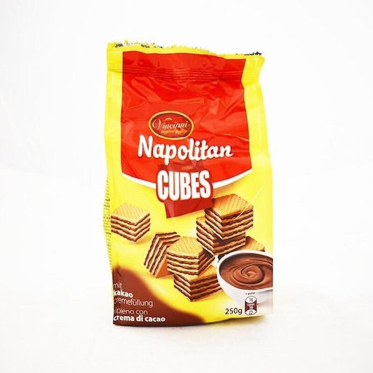 Vincinni Napolitan Cube Wafers Cocoa Wafer Milch mit Kakaosahne 250gr 1Stück