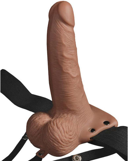Pipedream Fetish Fantasy Hollow Rechargeable Strap-On Harness με Dildo και Δόνηση στο χρώμα του δέρματος