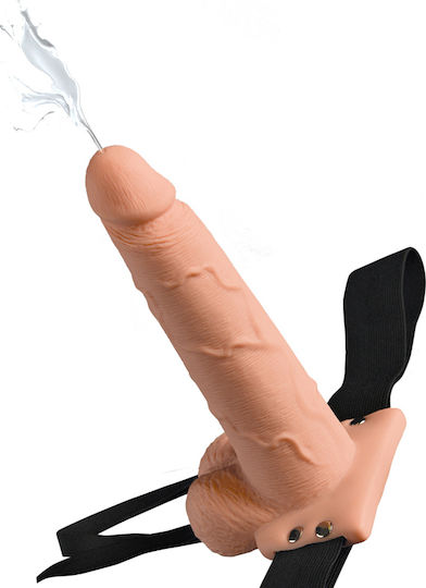 Pipedream Fetish Fantasy Hollow Squirting Strap-On with Balls Harness with Dildo 19cm in skin color