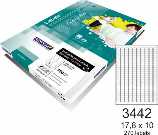 Rayfilm Everyday 27200 Self-Adhesive Rectangular A4 Labels 17.8x10mm