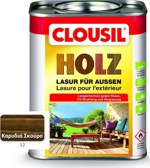 Clou Clousil Holz Пропитка На база разтворител 12 Тъмно орехче 750мл