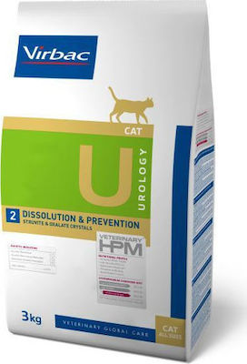 Virbac Urology Dissolution & Prevention Dry Food for Cats with Sensitive Urinary System with Chicken / Pork 3kg