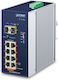 Planet IGS-1020PTF-12V Unmanaged L2 PoE+ Switch με 8 Θύρες Gigabit (1Gbps) Ethernet και 2 SFP Θύρες