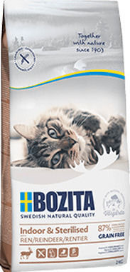 Bozita Indoor & Sterilised Dry Food for Neutered Cats with Reindeer 2kg