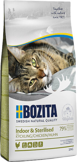 Bozita Indoor & Sterilised Trockenfutter ohne Getreide für sterilisierte Katzen mit Huhn 10kg