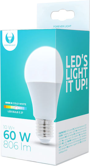 Forever Light LED-Lampe 10W 109mm für Fassung E27 und Form A60 Kühles Weiß 806lm