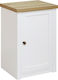 Village Wooden Bedside Table White 43x37x67cm