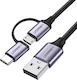 Ugreen Braided USB to Type-C / micro USB Cable Μαύρο 1m (30875)