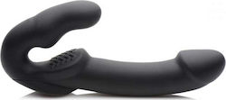 Strap U Evoke Rechargeable Vibrating Strapless Strap-On Strapless Strap On με Dildo 24.1cm με Δόνηση σε Μαύρο Χρώμα