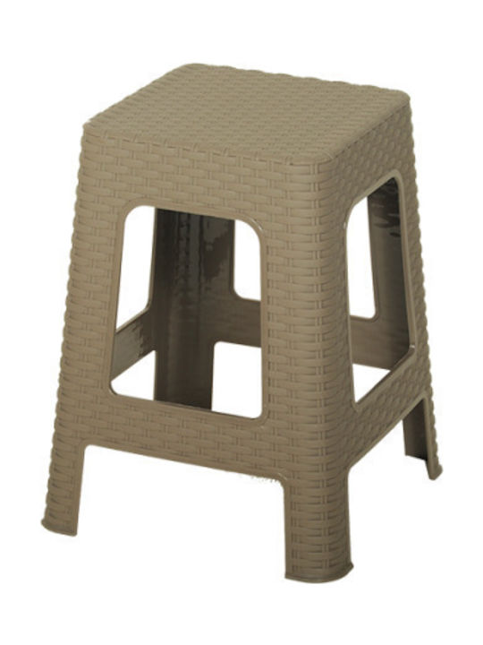 Hocker Für den Außenbereich Rattan Beige 1Stück 30x30x47cm