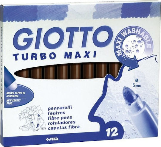 Giotto Turbo Maxi Washable Drawing Markers Thick Set 12pcs 001114041